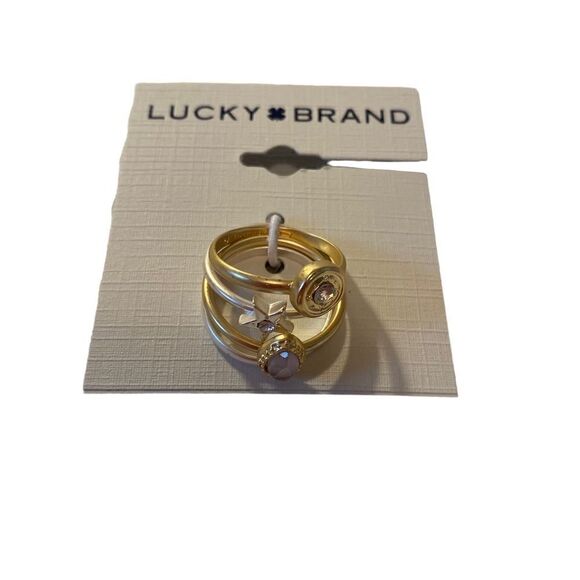 Lavender Stone Two-Tone Delicate Ring Stack. So Pretty! - Picture 2 of 7